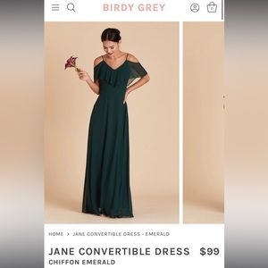 Emerald Green Birdy Grey Wedding Guest/Formal/Prom/Bridesmaid Dress